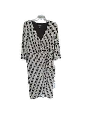 WHBM | Women's Black & Beige 3/4 Sleeve Dress | Size 6 | 0773